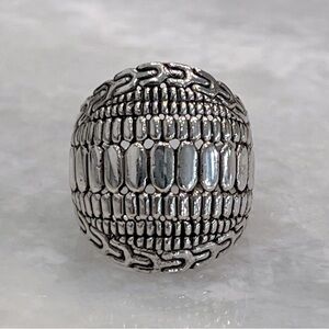 Sterling Silver Oval Dot Dome Style Ring Sz 8